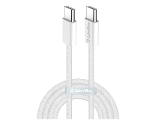Дата кабель USB-C to USB-C 1.0m 60W 3.0А grey ColorWay (CW-CBPDCC061-GR)