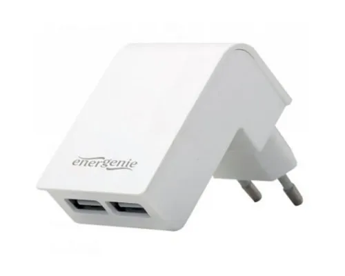 Зарядний пристрій EnerGenie USB 2.1A white (EG-U2C2A-02-W)