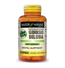 Травы Mason Natural Гинкго Билоба Экстракт, Ginkgo Biloba, 60 капсул (MAV12805)