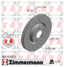 Гальмівний диск ZIMMERMANN 285.3519.52