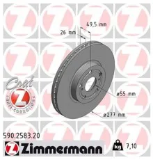 Гальмівний диск ZIMMERMANN 590.2583.20