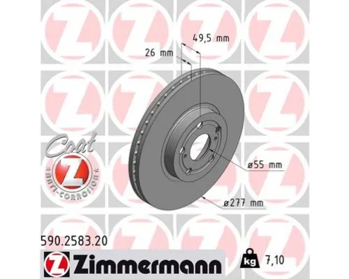 Гальмівний диск ZIMMERMANN 590.2583.20