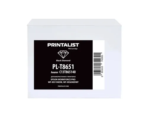 Картридж Printalist Epson WorkForce Pro WF-M5690/WF-M5190/ C13T865140 Black (PL-T8651)