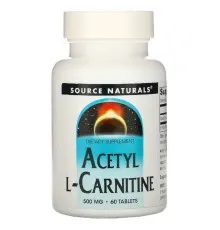 Вітамінно-мінеральний комплекс Source Naturals Ацетил-L-Карнітин 500 мг, Acetyl L-Carnitine, 60 таблеток (SNS-00499)