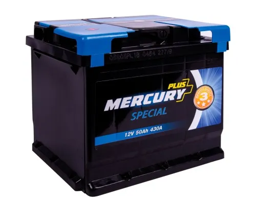 Аккумулятор автомобильный MERCURY battery SPECIAL Plus 50Ah (P47297)