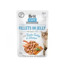 Влажный корм для кошек Brit Care Cat pouch 85 г (индейка с креветками в желе) (8595602540570)