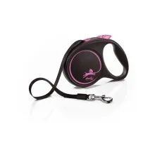 Повідок для собак Flexi Black Design М стрічка 5 м (рожевий) (4000498034019)