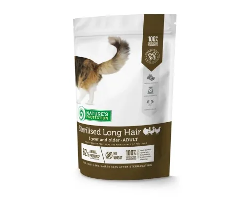 Сухой корм для кошек Natures Protection Sterilised Long Hair 400 г (NPS45778)