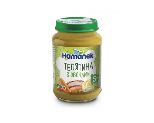 Дитяче пюре Hamanek телятина з овочами, 190 г (8595139721589)