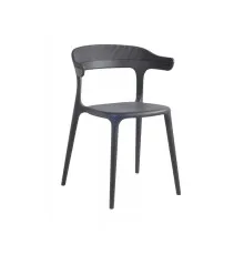 Кухонний стілець PAPATYA luna stripe, сидіння антрацит, верх антрацит (2335)