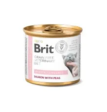 Консерви для котів Brit GF VetDiets Cat Hypoallergenic лосось та горох 200 г (8595602549825)