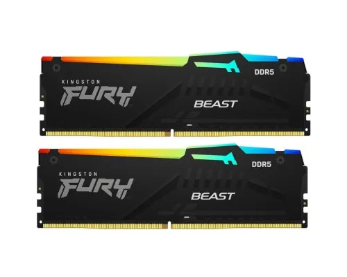 Модуль памяти для компьютера DDR5 16GB (2x8GB) 6000 MHz Beast RGB Kingston Fury (ex.HyperX) (KF560C40BBAK2-16)