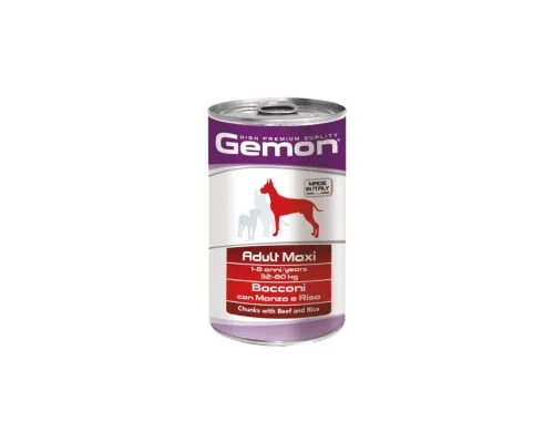 Консервы для собак Gemon Dog Wet Maxi Adult кусочки с говядиной и рисом 1.25 кг (8009470387903)