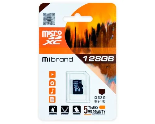 Карта памяті Mibrand 128GB microSDXC UHS-I U3 (MICDHU3/128GB)