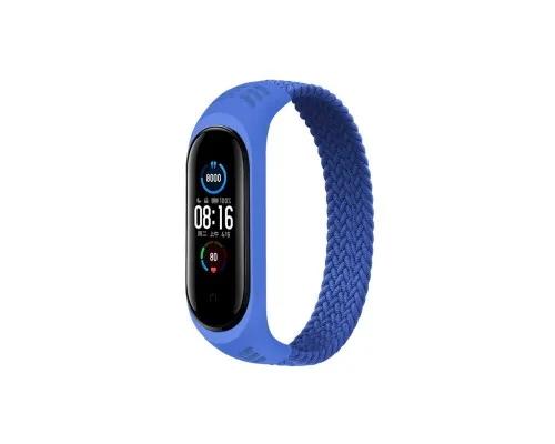 Ремешок для фитнес браслета BeCover Elastic Nylon Style для Xiaomi Mi Smart Band 5/6 (Size S) Deep Blue (706138)