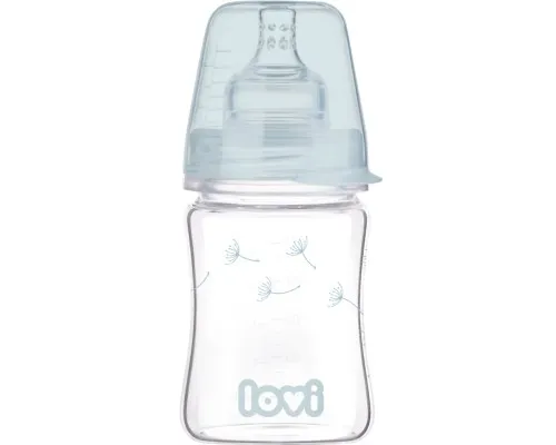 Бутылочка для кормления Lovi Diamond Glass Botanic стеклянная 150 мл Светло-синяя (74/105)