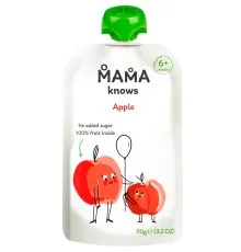 Дитяче пюре Mama knows Яблуко без цукру 90 г (4820016254657)