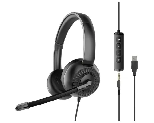 Навушники Speedlink METIS USB Stereo Headset 3.5mm Jack with USB Soundcard Black (SL-870007-BK)