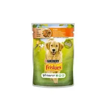 Вологий корм для собак Purina Friskies з куркою та морквою у підливці 100 г (7613035800847)