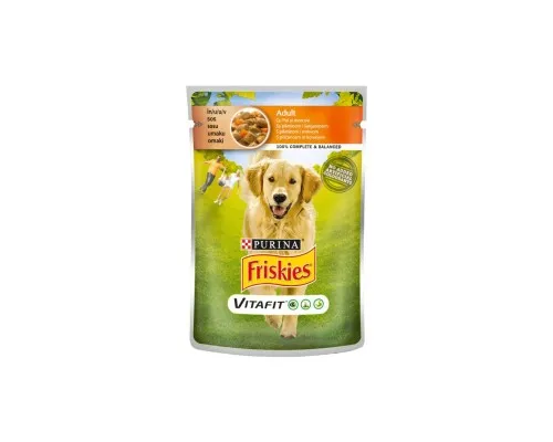 Влажный корм для собак Purina Friskies с курицей и морковью в соусе 100 г (7613035800847)