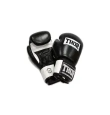 Боксерські рукавички Thor Sparring Шкіра 12oz Чорно-білі (558(Leather) BLK/WH 12 oz.)