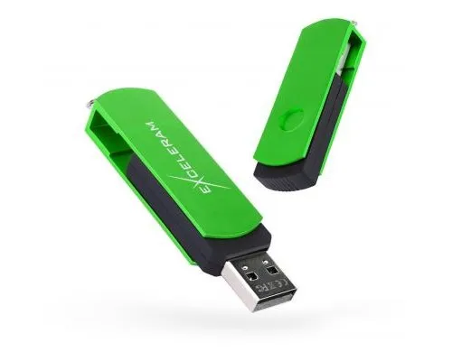 USB флеш накопитель eXceleram 64GB P2 Series Green/Black USB 2.0 (EXP2U2GRB64)