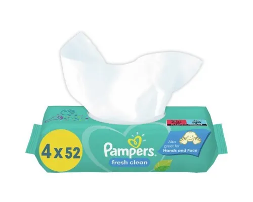 Детские влажные салфетки Pampers Fresh Clean 4х52 шт (8001841077949)