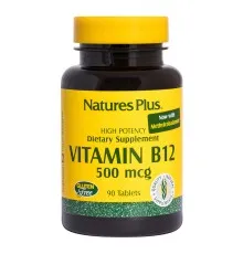 Вітамін Natures Plus Вітамін B-12 (Метилкобаламін), Nature's Plus, 500 мкг, 90 Та (NTP1710)