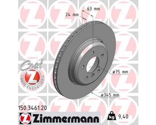 Гальмівний диск ZIMMERMANN 150.3461.20