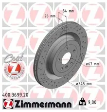 Гальмівний диск ZIMMERMANN 400.3699.20