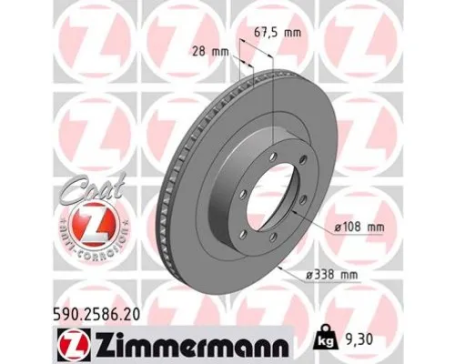 Гальмівний диск ZIMMERMANN 590.2586.20