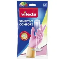 Перчатки хозяйственные Vileda Sensitive ComfortPlus латексные для деликатных работ L 1 пар (4003790006890)