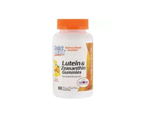 Антиоксидант Doctor's Best Зеаксантин і Лютеин, Lutein & Zeaxanthin, смак манго, 60 жел (DRB-00512)