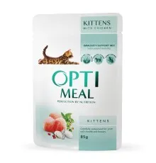 Вологий корм для кішок Optimeal для кошенят зі смаком курки 85 г (4820083905452)