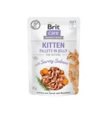 Влажный корм для кошек Brit Care Cat pouch для котят 85 г (пикантный лосось в желе) (8595602540594)
