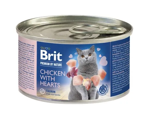 Паштет для кошек Brit Premium by Nature Cat с курицей и сердцем 200 г (8595602545025)
