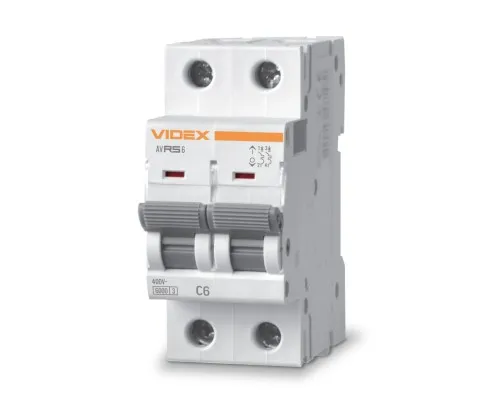 Автоматичний вимикач Videx RS6 RESIST 2п 6А 6кА С (VF-RS6-AV2C06)
