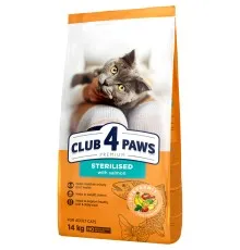 Сухой корм для кошек Club 4 Paws Premium для взрослых стерилизованных с лососем 14 кг (4820215369497)