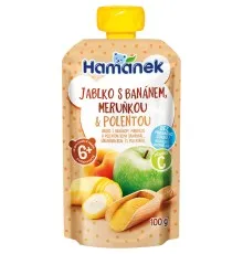 Детское пюре Hamanek из яблок, бананов, абрикосов и поленты 100 г (1215915)