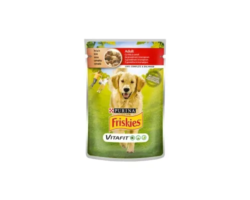 Влажный корм для собак Purina Friskies с говядиной и картофелем в соусе 100 г (7613035800823)
