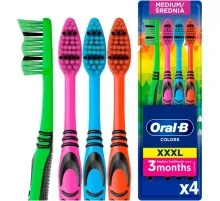Зубна щітка Oral-B Colors Середньої жорсткості 4 шт. (8001090675521)