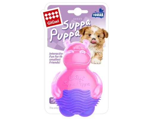 Игрушка для собак GiGwi Suppa Puppa Бегемотик с пищалкой 9 см розовый (75006)