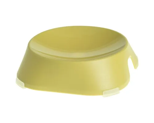 Посуд для котів Fiboo Flat Bowl миска з антиковзаючими накладками жовта (FIB0089)