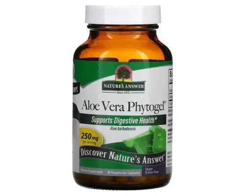 Травы Nature's Answer Алоэ вера фитогель, 250 мг, Aloe Vera Phytogel, 90 вегетарианских (NTA-16114)
