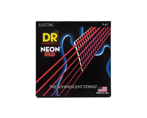 Струни для гітари DR Strings NEON Red Electric - Light (09-42) (NRE-9)