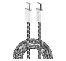Дата кабель USB-C to USB-C 1.0m 60W 3.0А black ColorWay (CW-CBPDCC061-BK)