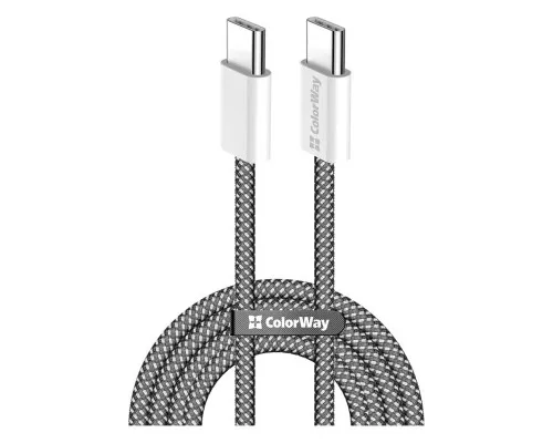 Дата кабель USB-C to USB-C 1.0m 60W 3.0А black ColorWay (CW-CBPDCC061-BK)