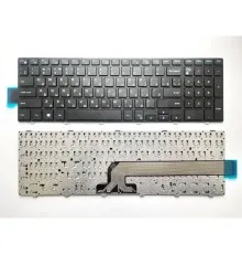 Клавіатура ноутбука Dell Inspiron 15-3000/15-5000 Series черная с черной рамкой UA (A43874)