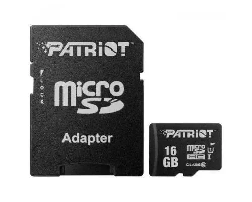 Карта памяти Patriot 16GB microSD class10 UHS-I (PSF16GMCSDHC10)