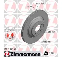 Гальмівний диск ZIMMERMANN 100.3321.20